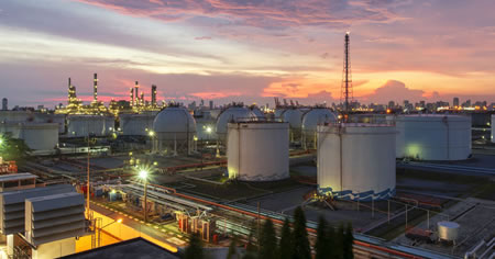 Refinery at dusk